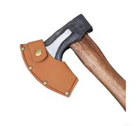 Gaine de hache en cuir marron avec renfort de rivets pour haches de camping et haches de combat russes Fermeture à bouton sécurisé Housse de protection des bords 8 x 6,5 cm Taille (Style D)