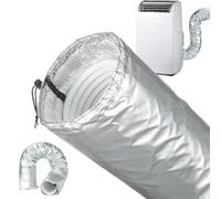 Gaine d'isolation pour tuyau de climatisation portable - Aluminium feuille triple couche avec cordons élastiques | Protection Isolante pour Tuyau de Climatisation Portable - pour Domicile Bureau Dorto