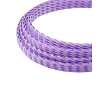 Gaine Électrique 1/5/20/50M Gaine tressée expansée Fil de Coton PP 4 8 12mm Enveloppe Fil Souple Câble isolé Protection Ligne Harnais câble(Purple Clear,4mm,50 Meters)