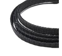 Gaine Électrique 1/5/20/50M Gaine tressée expansée Fil de Coton PP 4 8 12mm Enveloppe Fil Souple Câble isolé Protection Ligne Harnais câble(Black Black,12mm,20 Meters)