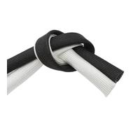 Gaine Électrique Tube en Fibre de Verre Blanc/Noir 600 degrés C 1 mm ~ 40 Manchon tressé Chimique Haute température Protecteur Tuyau Fil Souple(White,ID 2mm)