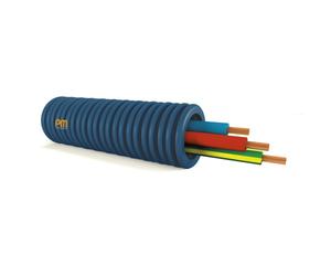 Gaine ICTA préfilée 3x2,5 mm² Ø 20 mm H07V-U bleu-noir-vert/jaune - couronne 100 m PM PLASTIC MATERIALS