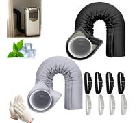 Gaine Isolante Climatisation,Gaine Isolante Pourtuyau De Climatiseur, Housse Tuyau Climatiseur Mobile, Avec 3 Sangles RéGlables, Pour D'éVacuation De 12,7 Et 15 CmST (Blanc+Noir)