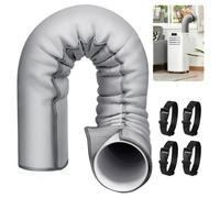 Gaine isolante climatisation - - Isolation 3 couches avec 4 sangles - pour tuyau d'évacuation 12,5-15cm - Gris clair