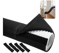 Gaine isolante climatisation - - Isolation thermique avec velcro et 4 sangles - pour climatiseur portable - 152cm Noir