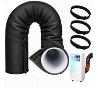 Gaine isolante climatisation portable - - fixation sécurisée par 3 sangles - pour tuyau d'évacuation 12.7-15cm - Noir