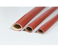 Gaine isolante en fibre de verre et silicone diamètre 8 mm, couleur rouge, haute température 260° C, isolation électrique 1500 V, 10 mètres