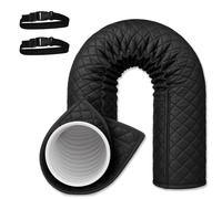 Gaine isolante pour tuyau d’évacuation de climatiseur mobile, 147 cm, compatible diamètres 13 et 15 cm, noire