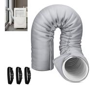 Gaine Isolante pour Tuyau de Climatiseur,Housse De Protection Pour Tuyau Accessoires Et Lavables Avec 3 Sangles Réglables, Gris