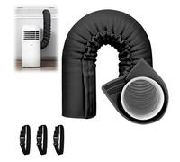 Gaine Isolante pour Tuyau de Climatiseur, Protection Portable pour Tuyau de Climatisation, Accessoires Pliables et Lavables avec 3 Sangles Réglables, Diamètre 13 cm et 15 cm (1, Noir)