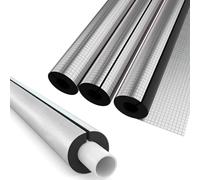 Gaine Isolante Tuyau Aluminium Auto Adhésif | Manchon Mousse Fendu Antigel, Isolation Thermique Tuyauterie Extérieure & Chauffage(ID13mm*T10mm*L0.9m)