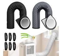 Gaine isolante universelle 150 x 52 cm pour tuyau d'évacuation de climatiseur portable, en 2 pièces. Protection thermique et économies d'énergie. 12,7 cm et 15 cm. (MIX-3)