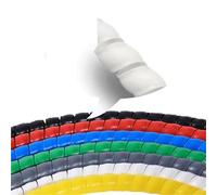 Gaine Spirale Flexible Tube d'enroulement de 1M, 8/10/14/16/20/25mm, Organisateur Fil, Manchon Protection câble, Protecteur d'enveloppe en Spirale(White,32mm,1M)