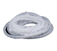 Gaine spiralée pour fils, Manchon de protection en spirale noir blanc 4-30mm, faisceau câbles Circuit, isolation du Tube automobile(White,6mm (15meter))
