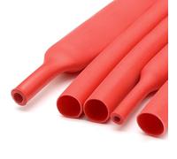 Gaine thermorétractable en PE rouge 3:1 avec revêtement adhésif Multi | Enrouleur de câble isolant ignifuge de 600 V de -55 °C à 125 °C, protection du joint de soudure (diamètre : 1,6 mm)
