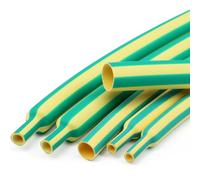 Gaine thermorétractable en polyéthylène 3:1 autocollante 1 m 12,7-39 mm | Tuyau 3:1 doublé de colle jaune-vert, 19,1 mm de diamètre, protection du fil ignifuge (diamètre : 39 mm)