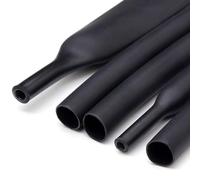 Gaine thermorétractable en polyéthylène 5 m - Adhésif 3:1 pour fil | Enrouleur de câble noir rapport 3:1 ignifuge -55 C à 125 C, protection des joints de soudure (diamètre : 1,6 mm)