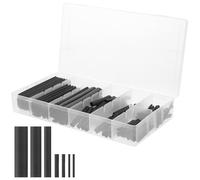 Gaine Thermorétractable en Polyoléfine Noire 127 Pièces | Lot de Manchons Rétrécissants, Usage Intérieur et Extérieur, Peut être Coupé sur Mesure