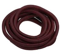 Gaine tressée de protection de câbles, adhésive, 3/4 de pouce, 7,5 mètres, noire/rouge