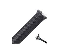 Gaine tressée extensible au mètre 18mm noir expansible protection câble et fil électrique