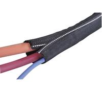 Gaine tressée HellermannTyton Twist-In-FR 25 170-01105 noir, blanc polyester 19 à 25 mm Marchandise vendue au mètre