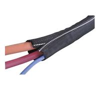 Gaine tressée pour câbles Twist-In-FR 19 Helagaine noir, blanc Ø HellermannTyton 170-01104