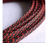 Gaines Extensibles en Pet de 10 m - Protection de câbles tressée Plate et serrée de Type Peau de Serpent for câbles de 1 mm à 18 mm de diamètre(Black Red,12mm)