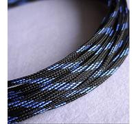 Gaines Extensibles en Pet de 10 m - Protection de câbles tressée Plate et serrée de Type Peau de Serpent for câbles de 1 mm à 18 mm de diamètre(Black Blue,10mm)