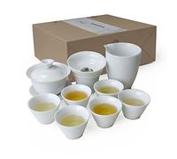 Gaiwan Service à thé chinois Gongfu en porcelaine blanche avec coffret cadeau (tasse douli)