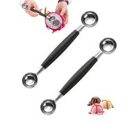 GAJUS 2 Pcs Melon Baller Cuillère à Boule Double Face en Acier Inoxydable avec Poignée Ergonomique pour Fruits Melon Pastèque Glace Pâtisserie cuillere a melon boule melon cuillere parisienne melon