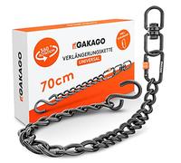 Gakago Chaîne de rallonge pour Fauteuil Suspendu, balançoire, Support pour Sac de Frappe - Chaîne en Acier avec Crochet en S, émerillon et Mousqueton - Aussi pour l'extérieur