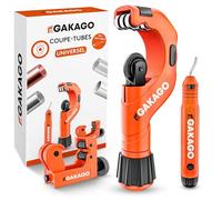 Gakago coupe-tubes 3-70mm avec ébavureur - coupe-tubes polyvalent pour tous les métaux courants comme l'acier inoxydable, le cuivre, l'aluminium, l'acier ou le plastique (par ex. PVC & PE)