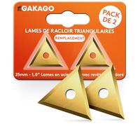 Gakago Lames de Rechange Triangulaires 25 mm pour Grattoir (Lot de 2) - Lame Grattoir en Carbure de Tungstène pour Racloir Bois, Métal, Béton et Pierre - Changement Rapide par Vis de Sécurité