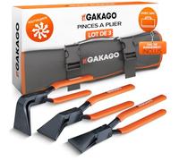Gakago Pinces à Plier Set 3 Pièces 45° 90° 180° - Plieuse Tôle & Zinc avec Mors Larges 60 mm - Pince à Border pour Couvreur & Zingueur - Poignée Antidérapante, Étui Inclus