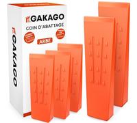 Gakago Set de Coins d'abattage (Paquet de 5) - Coin en Plastique antidérapant avec écailles barbelées et veines profilées - Extrêmement résistant aux Chocs et au Gel
