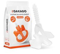 Gakago Système de nivellement de carreaux 200 pattes filetées 2 mm - Aide à la pose pour un joint parfait - Portée supérieure pour des carreaux de 3-18mm d'épaisseur