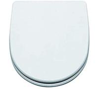Gala Bacara - Abattant WC avec couvercle et siège fixe - Forme ovale - Kit de fixation inclus - Charnières en acier inoxydable - Nettoyage facile - Couleur blanc