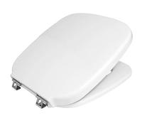 Gala Universal - Abattant WC avec couvercle et siège fixe - Forme ovale - Kit de fixation inclus - Charnières en acier inoxydable - Nettoyage facile - Couleur blanc