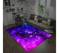 Galaxie Ciel Étoilé Tapis Bleu Violet Salon Tapis Salle De Jeux Pour Enfants Tapis Décoration De Sol Moderne Garçon Fille Chambre Tapis Paillasson Salle De Bains Tapis (Mauve,60 x 90 cm)