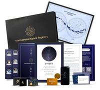 Galaxieregister® Coffret cadeau d'étoile Cadeau personnel avec météorite et chaîne or Idéal pour anniversaire, mariage, Saint-Valentin et occasions