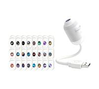 Galaxy Projector Night Light 2-in-1 Lamp With Film Slides Projecteur De LumièRe Nocturne Holographique 5D Dimmable LED USB Powered Decorative Lighting For Car Bedroom Party Camping (Avec 24 Films)