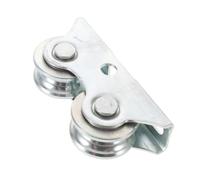Galet de Porte à Rail à Double Roulement avec Support | Roulette Argentée en Fer, Roue à Gorge Inférieure, Mouvement Stable, pour Portes Épaisses et Armoires