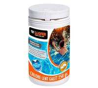 Galets de Chlore Lent 250g - Haute Teneur en Chlore (90%) -Boite de 1kg - chloration permanente hautement Efficace Contre Les bactéries, Fabriqué en Europe