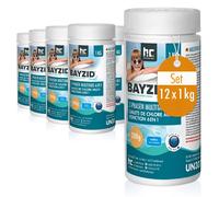 Galets de Chlore Multi-Fonction 6-en-1 BAYZID® - 1 kg de Tablettes Biphase de 200g pour Entretien de Piscine