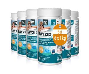 Galets de Chlore Multifonction 6-en-1 BAYZID® 1 kg - Tablettes de 200g pour Piscine
