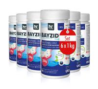 Galets de Chlore Multifonctionnels 200g 5en1 Bayzid® - Sceaux de 1 KGx6