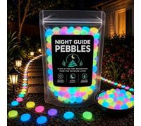 Galets de jardin phosphorescents, pierres guides lumineuses de nuit, roches solaires étanches et lumineuses pour aménagement extérieur, allées, aquariums et décoration de patio colorful 400