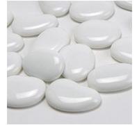 Galets en verre blancs - Seau de 4 kg - Lou De Castellane - Blanc - Verre Blanc G