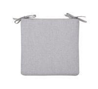 Galette coussin de chaise - PZCC - 40x40x4 cm - Gris sablé - Polyester anti-tache - Liens d'attache