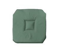 Galette de chaise 40 x 40 x 3 cm polyester uni Cèdre - 4 rabats maintien